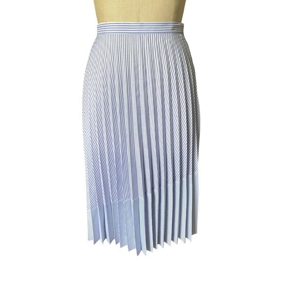 SAYLOR  Serenity Pleated Blue & White Striped Knee Length Skirt Size XS X-Small - Picture 3 of 7